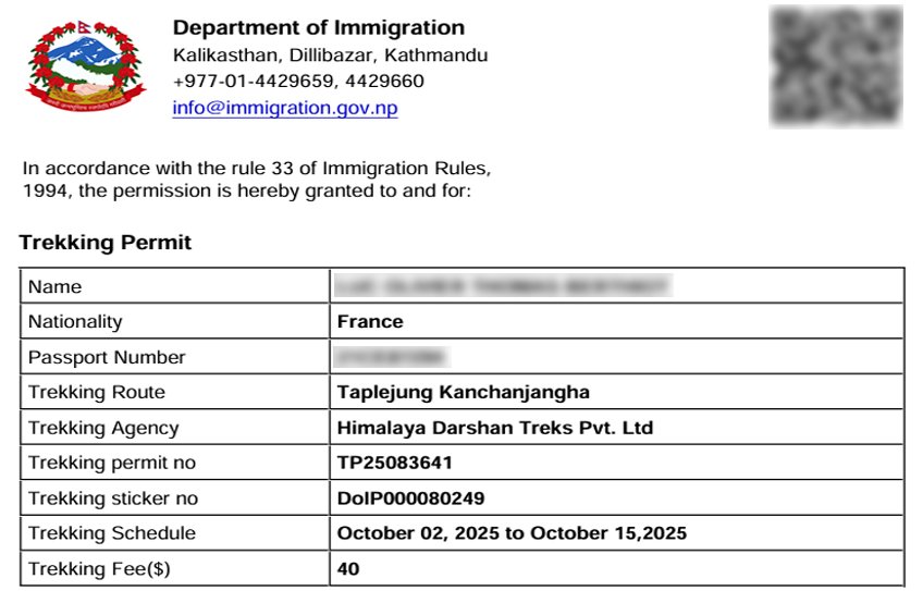 Kanchenjunga Base Camp Trek Permit, Cost $40 for 2 weeks